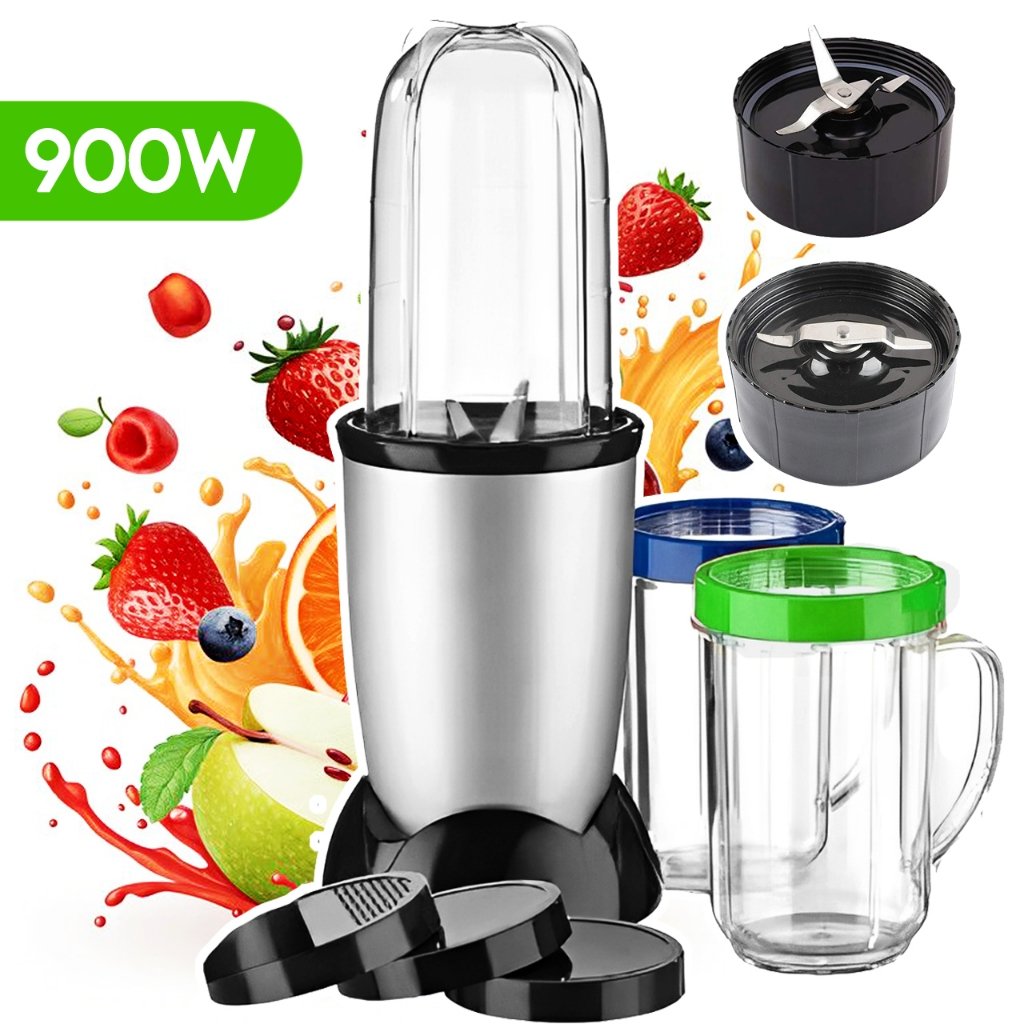 01 Liquidificador Mixer Blender 900W Portátil Extrator de Suco Com Copos 110V 220V