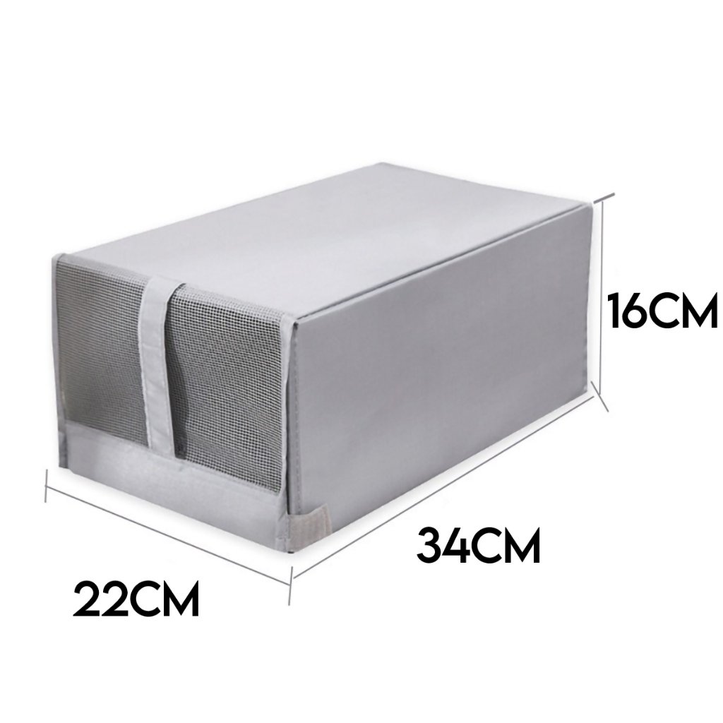 06 Caixa de Sapata Dobrável Sapateira Empilhável Organizador de Calçados Tampa Flip - Imagem 6