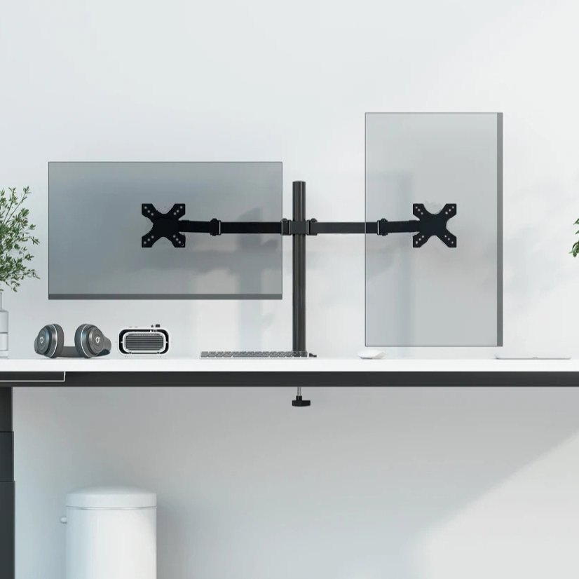 br-11134207-7r98o-m04uckajd8ivf8 Suporte Dois Monitores Suspensos Com Braço Extensor Garra PREMIUM 10" até 32" Polegadas - Imagem 9