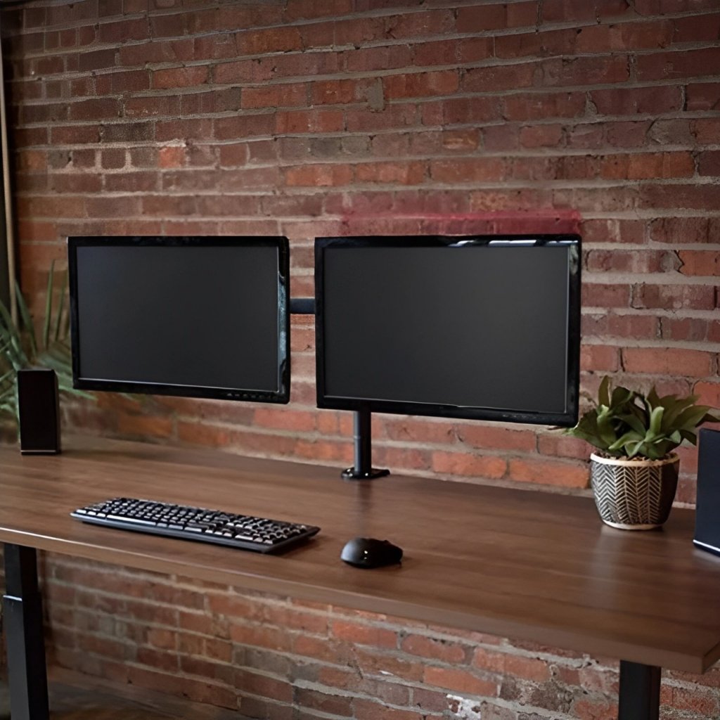 br-11134207-7r98o-m04uckajra091f Suporte Dois Monitores Suspensos Com Braço Extensor Garra PREMIUM 10" até 32" Polegadas - Imagem 8