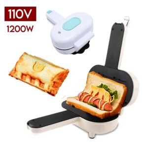 Sanduicheira Antiaderente Mini Panela Elétrica 1200W 110V Hot Dog Prensado Burrito
